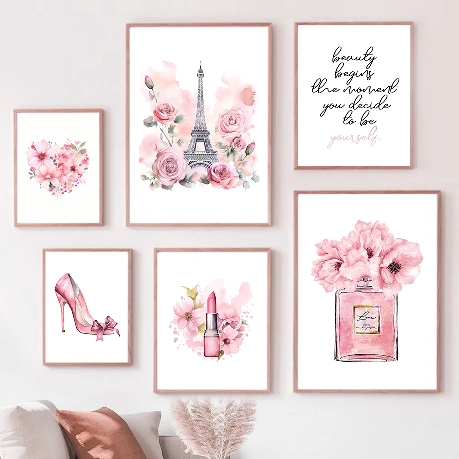 Room Spray Bottle - Parigi Fashion Art Poster Rosa Torre