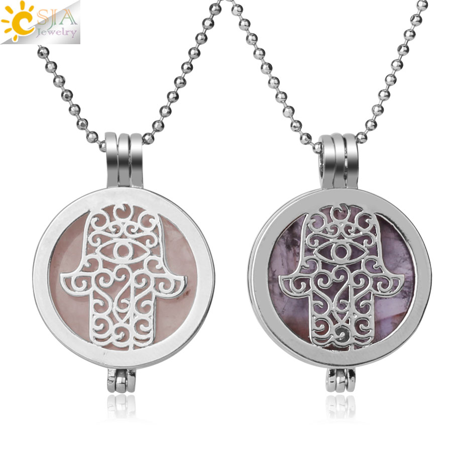Diffuser Necklace Locket - CSJA Naturale Pietra Medaglione Pendenti Con